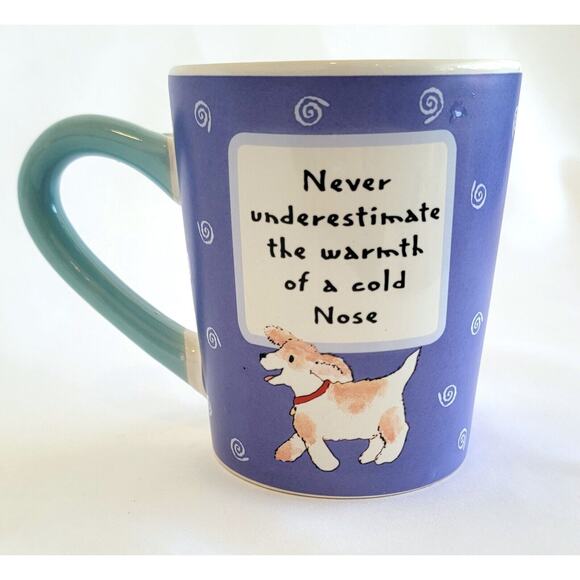 Enjoy Life Purple Dog Coffee Mug "Never underestimate the warmth of a cold nose" - Picture 2 of 8